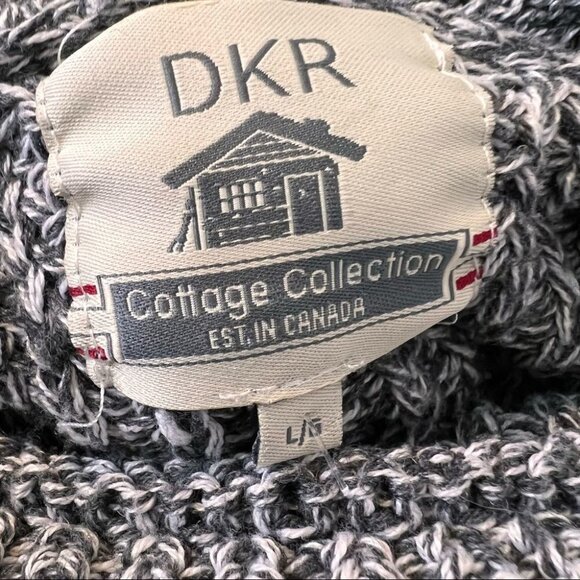 Dkr Cottage Collection Salt & Pepper Knit Sweater Size L - Picture 8 of 8